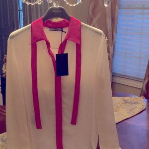 Prada ladies 100% silk blouse (crepe de chine)